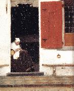 VERMEER VAN DELFT, Jan The Little Street (detail) etr china oil painting reproduction